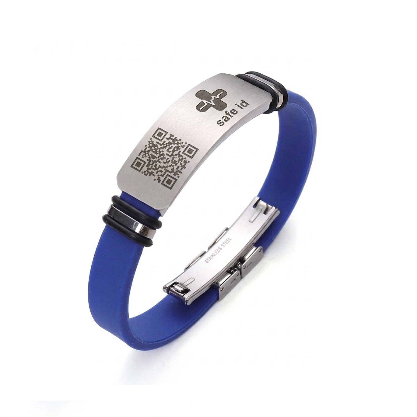 Pulsera de silicona y acero inox SafeID