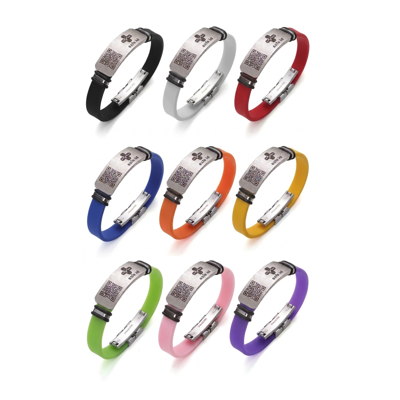 Pulsera de silicona y acero inox SafeID